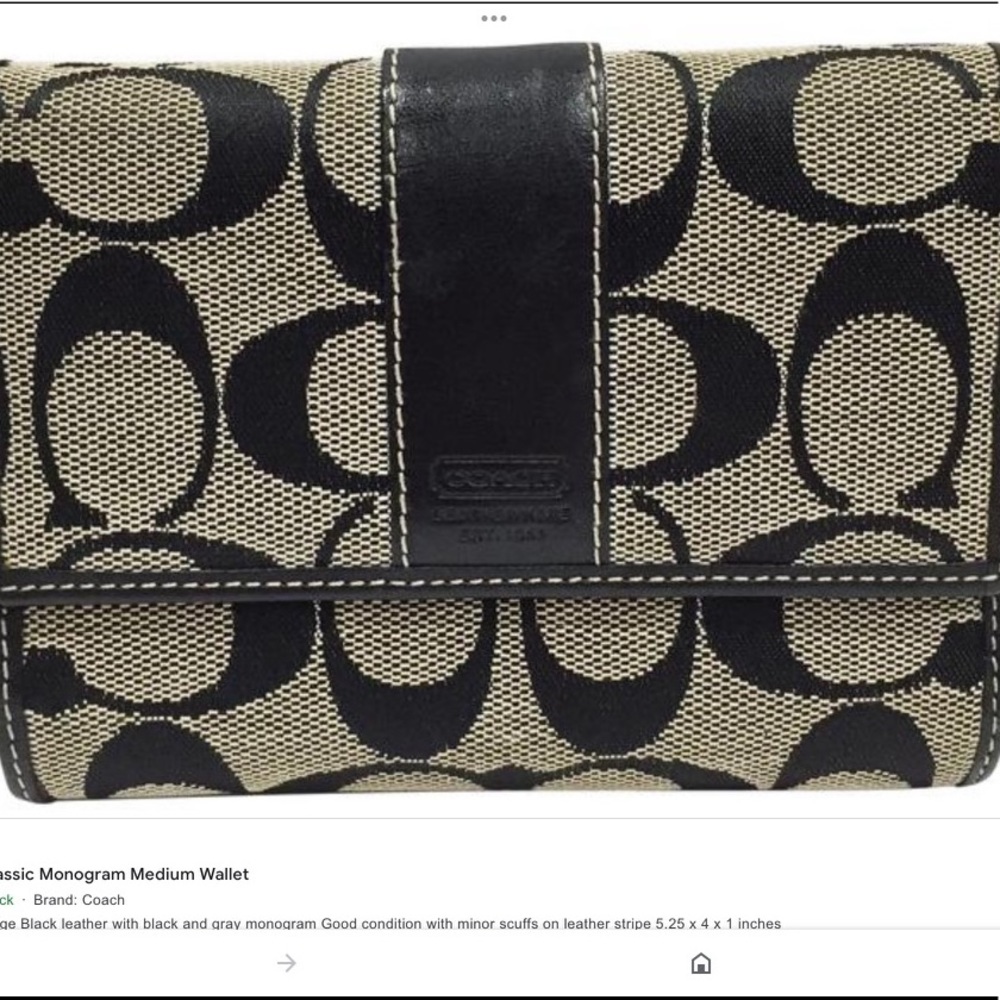 Coach wallet black and grey signature C